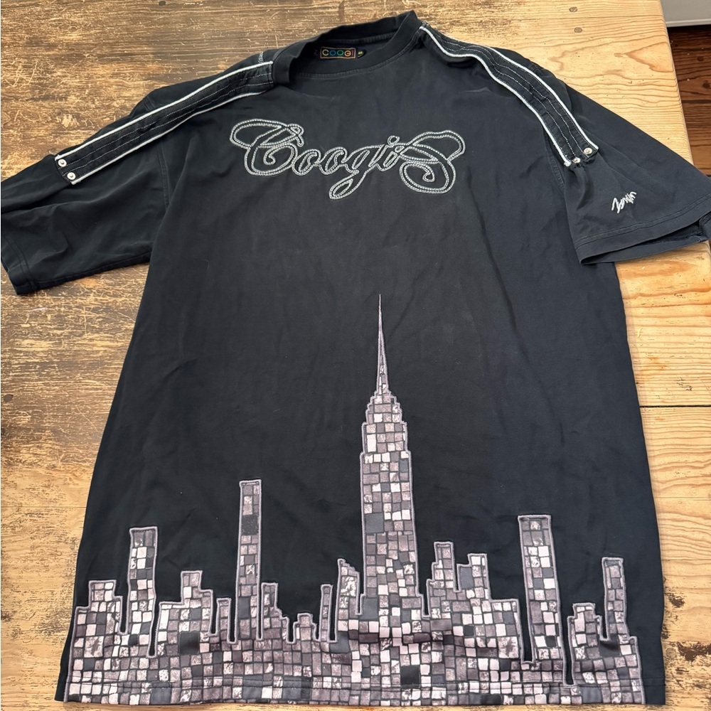Rare Coogi NYC Skyline embroidered t-shirt size XXL review all pictures